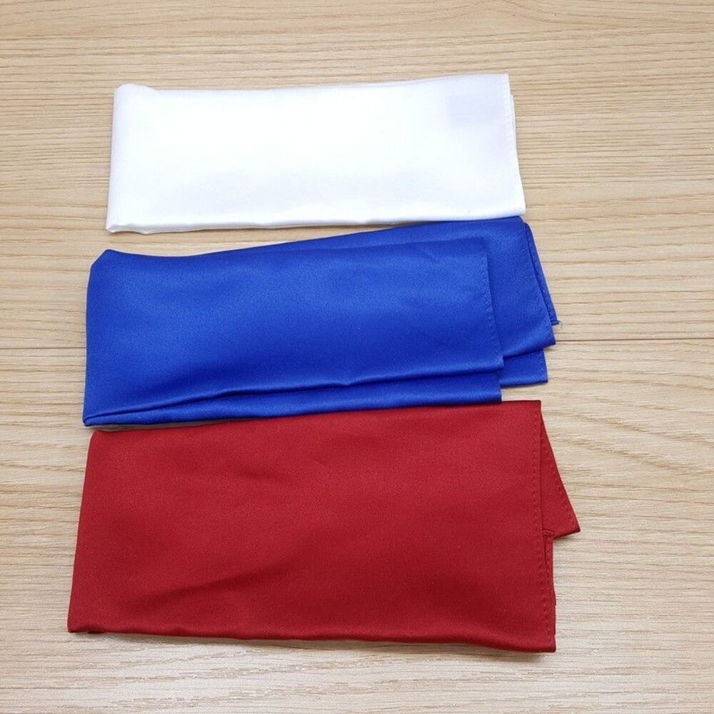 ALFANI Mens Pocket Square Red White Blue Satin Lot of 3